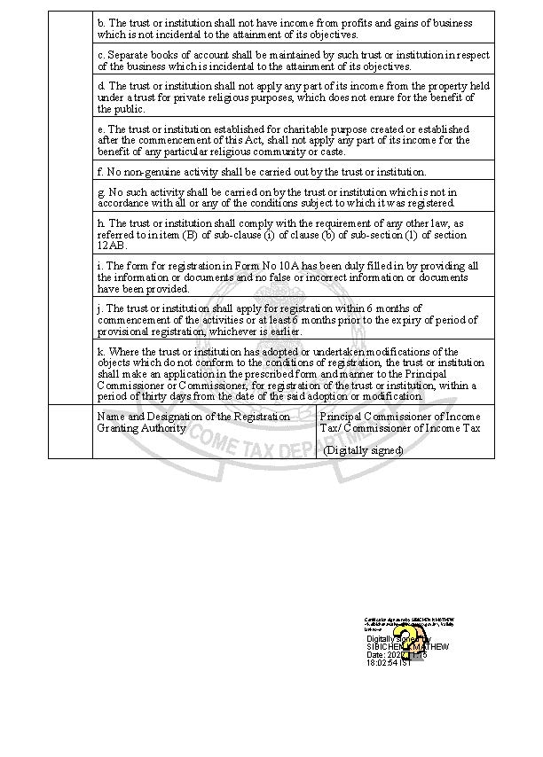 12A Certificate: Page 2